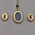 Joyería vintage británica: conjunto de collar con colgante y pendientes de oro de 9 quilates y camafeo