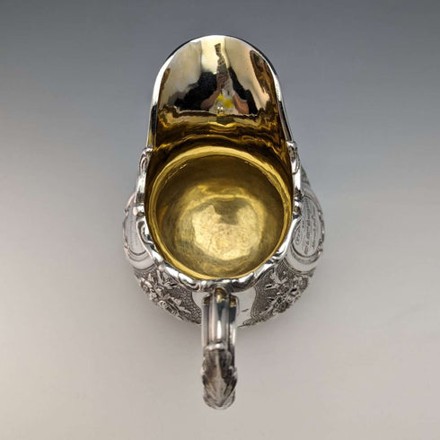 1860年 英国アンティーク 純銀製クリームジャグ 266g Robert Harper