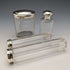 Set de 4 frascos de cristal con tapa de plata de ley, vintage británico, c. 1924