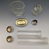 Set de 4 frascos de cristal con tapa de plata de ley, vintage británico, c. 1924