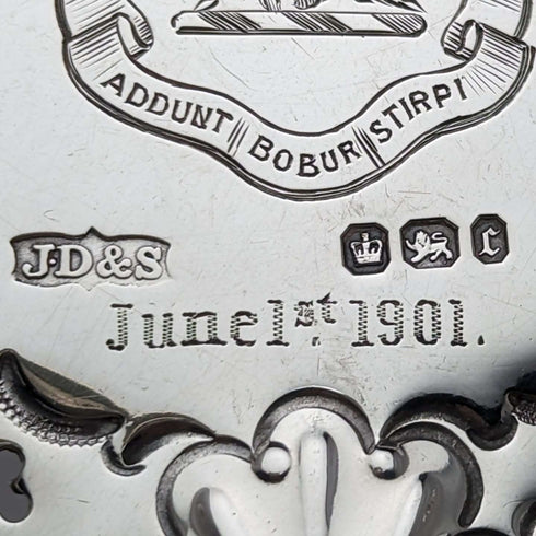 1895年 英国アンティーク 純銀製 シェル型脚付きディッシュ 238g James Dixon