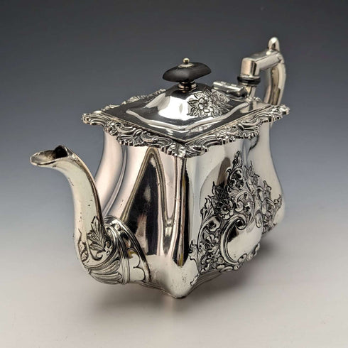 1895 English Antique Silver Plated Teapot Lee & Henry Wigfull