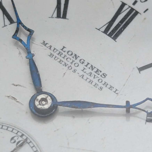 1904年頃 アンティーク ロンジン 懐中時計 馬彫刻 銀側オープンフェース 動作良好