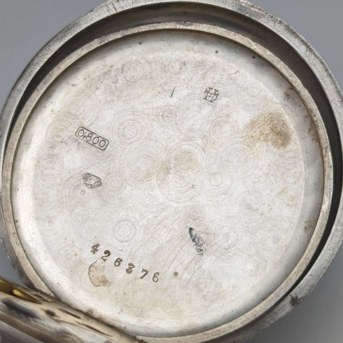 Reloj de bolsillo suizo antiguo Vencedor de principios del siglo XX, caja de plata con grabado de mariposa, en buen estado de funcionamiento.