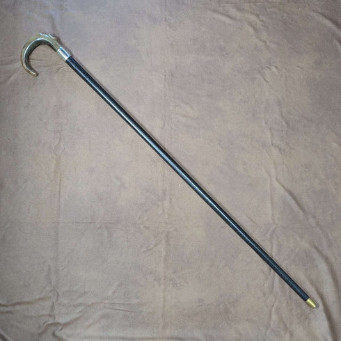 1927年 英国复古绅士手杖 纯银装饰 弯曲角柄 92cm