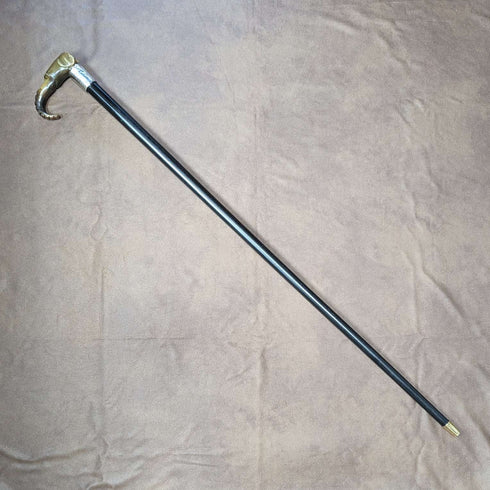 1896年 英国古董绅士手杖 兽角制象形手柄 86cm