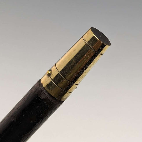 Bastón antiguo británico de 1901, adorno de plata de ley, mango en L de cuerno, 81 cm