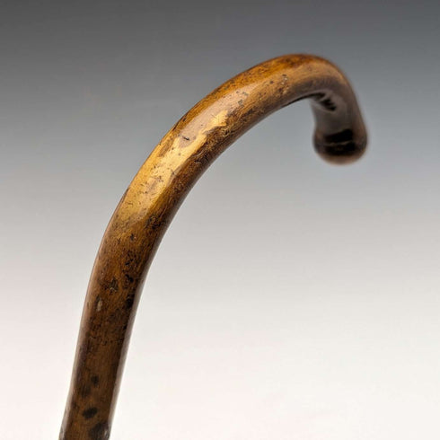 Bastón de caballero antiguo británico de 1919, mango curvo con ornamentación de plata esterlina, 88 cm