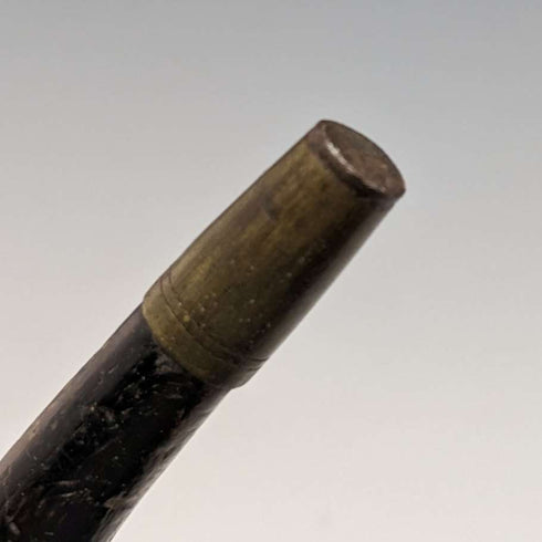 Bastón de caballero antiguo británico de 1919, mango curvo con ornamentación de plata esterlina, 88 cm