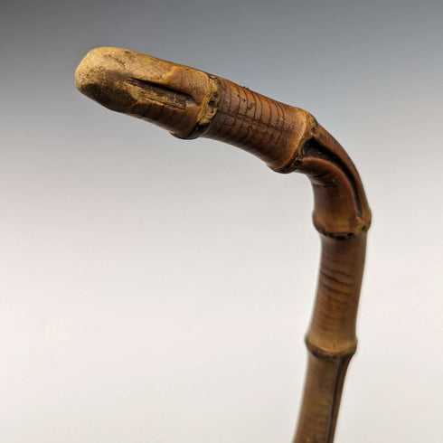 1897年 英国古董 绅士用竹制手杖 纯银装饰 85cm