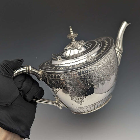 1900年頃 英国アンティーク シルバープレート製ティーポット Philip Ashberry & Sons