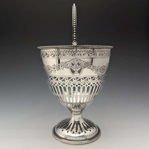 Cesta de azúcar de plata de ley georgiana, Inglaterra, 1782, 190 g, Robert Hennell