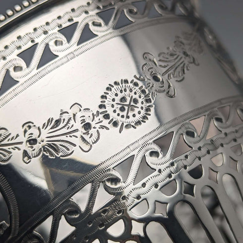 Cesta de azúcar de plata de ley georgiana, Inglaterra, 1782, 190 g, Robert Hennell
