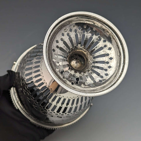 Cesta de azúcar de plata de ley georgiana, Inglaterra, 1782, 190 g, Robert Hennell