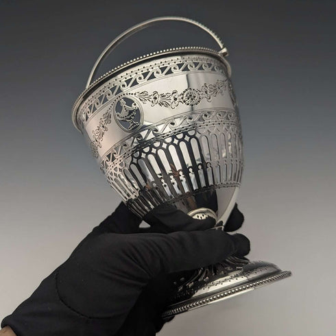 Cesta de azúcar de plata de ley georgiana, Inglaterra, 1782, 190 g, Robert Hennell