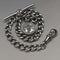 Cadena Albert de plata de ley, antigua, británica, circa 1890, 25 g, con colgante de brújula de plata de ley
