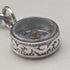Cadena Albert de plata de ley, antigua, británica, circa 1890, 25 g, con colgante de brújula de plata de ley