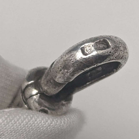 Cadena Albert de plata de ley, antigua, británica, circa 1890, 25 g, con colgante de brújula de plata de ley