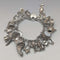 Pulsera de dijes de plata vintage británica, 100g