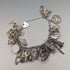 Pulsera de dijes de plata vintage británica, 100g