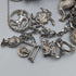 Pulsera de dijes de plata vintage británica, 100g