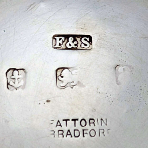 1900 年英國古董純銀玫瑰碗 367 克 Fattorini & Sons