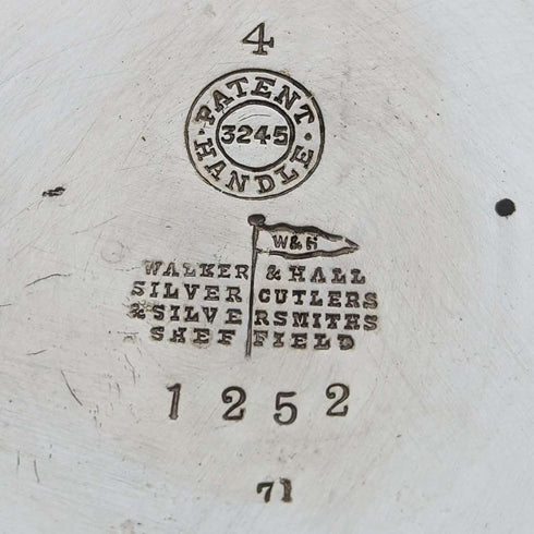 约1900年 英国古董 镀银茶壶及燃烧器支架套装 Walker & Hall