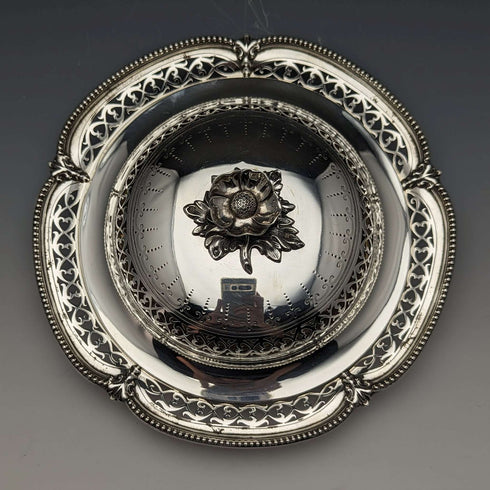 1866年代 英国アンティーク 純銀製 蓋付きバターディッシュ 300g Henry Wilkinson