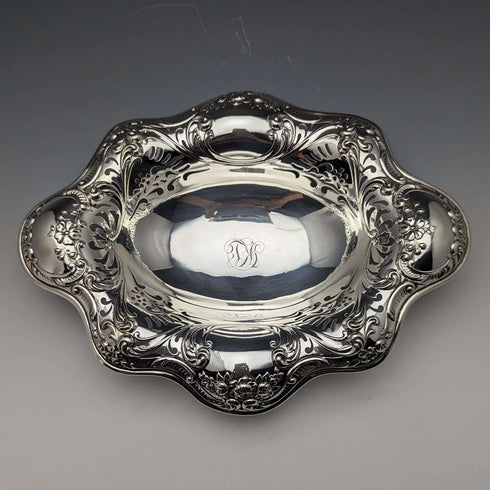1895년경 미국 앤티크 순은제 풋 디쉬 215g 고햄(Gorham)