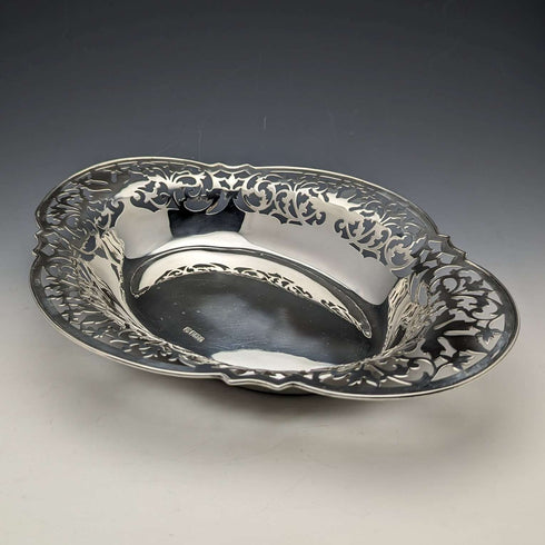 Cesta de plata esterlina antigua británica, 1912, 470 g, Fenton Brothers