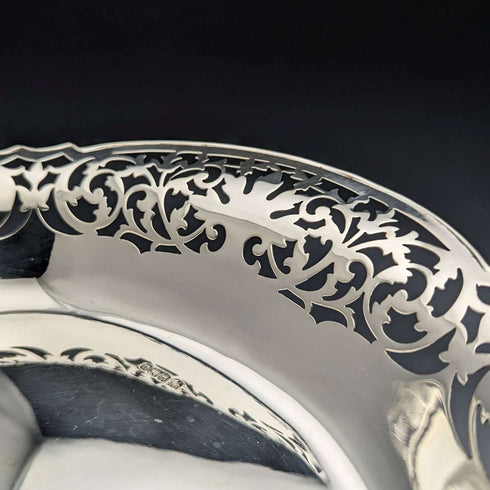 Cesta de plata esterlina antigua británica, 1912, 470 g, Fenton Brothers