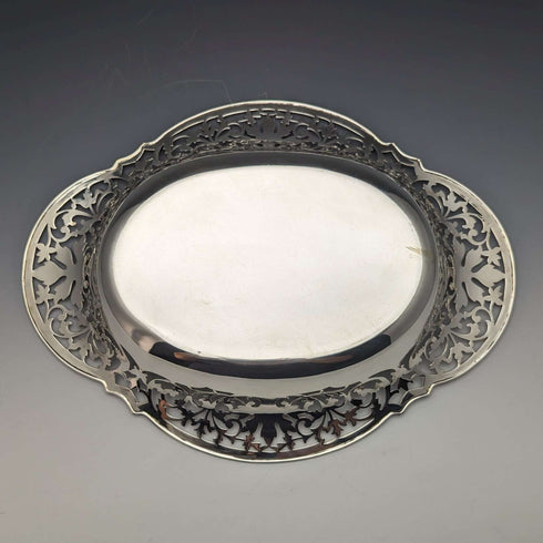 Cesta de plata esterlina antigua británica, 1912, 470 g, Fenton Brothers