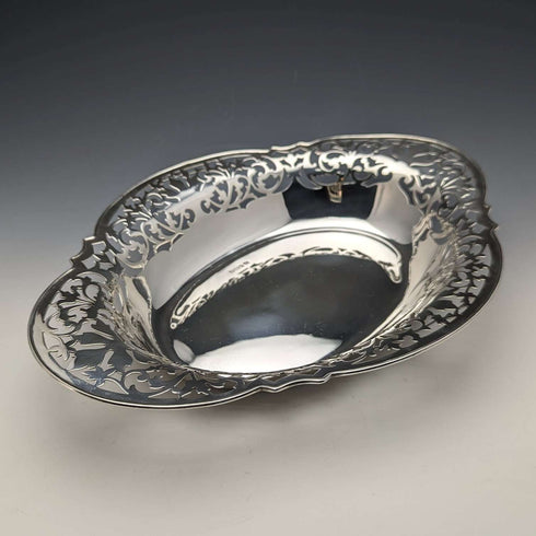 Cesta de plata esterlina antigua británica, 1912, 470 g, Fenton Brothers