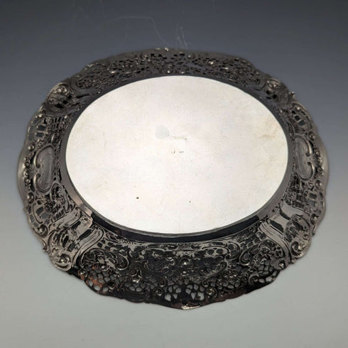 Plato para dulces de plata 800, antiguo alemán, circa 1900, 412 g