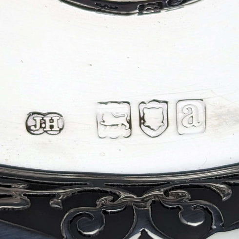1896년 영국 앤틱 순은제 잉크병 & 받침대 세트 Sibray, Hall