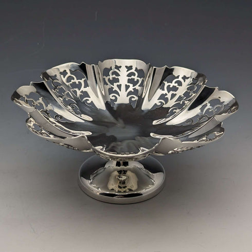 1933 年英國復古純銀蜜餞/Tazza 一對,總計 335 克 Viners