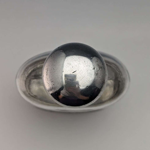 Late 19th century British antique silver plate decoration glass skittle hip flask