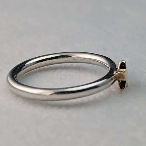 Anillo de plata de ley con estrella de oro de 9 quilates, fabricado en el Reino Unido, ALM