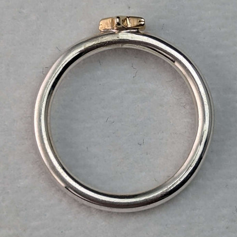 Anillo de plata de ley con estrella de oro de 9 quilates, fabricado en el Reino Unido, ALM