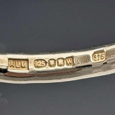 Anillo de plata de ley con estrella de oro de 9 quilates, fabricado en el Reino Unido, ALM