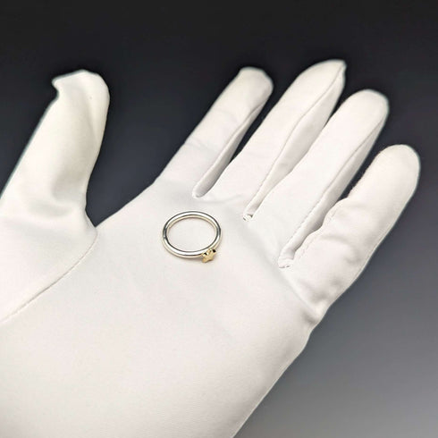Anillo de plata de ley con estrella de oro de 9 quilates, fabricado en el Reino Unido, ALM