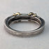 Anillo vintage británico de oro de 9 quilates, plata de ley y diamantes pequeños