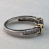 Anillo vintage británico de oro de 9 quilates, plata de ley y diamantes pequeños