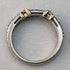 Anillo vintage británico de oro de 9 quilates, plata de ley y diamantes pequeños