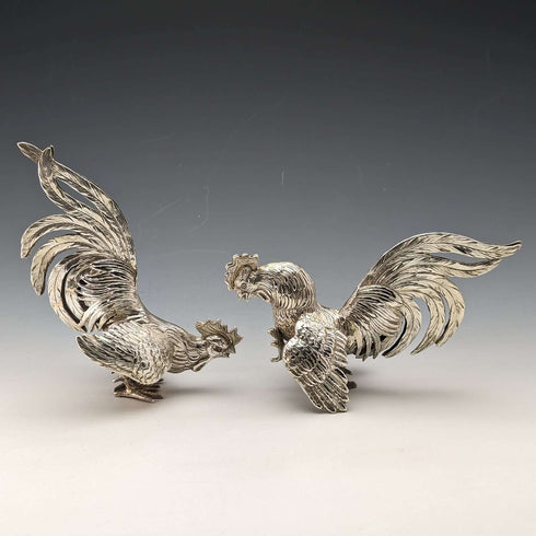 1962년 독일 빈티지 순은제 투계 피겨린 페어 총 242g Israel Freeman