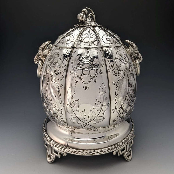 1880년대 영국 앤틱 실버 플레이트 쿠키 자 George Cutts & Sons