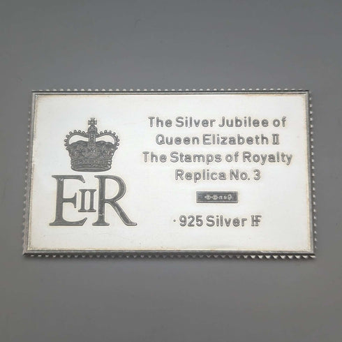 Réplica de sello de 5 libras en plata pura, 40 g, Jubileo de Plata del 25º aniversario de la coronación de Isabel II, 1977