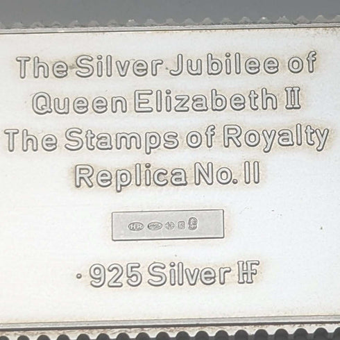 Réplica de sello de 1 libra de plata pura, Jubileo de plata del 25º aniversario de la coronación de Isabel II, 1977, 32 g