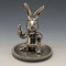 Figura de conejo de plata inglesa vintage, chapada en plata, Seba