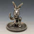 Figura de conejo de plata inglesa vintage, chapada en plata, Seba